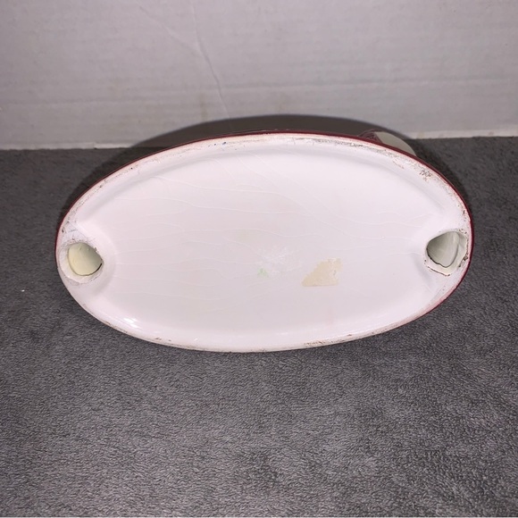 Woman’s High Heel Desk Pen & Note Pad Holder Ceramic Burgundy Shoe Fashion Decor - Picture 4 of 6